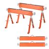Saw Horses, 2 Pack Folding Work Horses, 1800 lbs Load Capacity Sawhorse with Heavy Duty Legs, Adjustable Height Saw Horse with Non-Slip Foot Pads