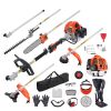 43CC 6-in-1 Multi-Functional Trimming Tools, Gas Hedge Trimmer, Weed Eater, String Trimmer, Brush Cutter, Edger