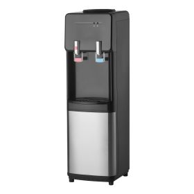 Top Loading Water Cooler Dispenser, Hot and Cold Water Dispenser for 3 or 5 Gallons Bottles, Sturdy Stainless Steel and Child Security Lock