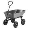 Garden Dump Cart, 400 lbs Poly Dump Cart, Garden Carts Dumps Wagon with 90° Quick-Dumps Mechanism, 180° Swivel Wheels, 270° Flexible Rotating Bearings