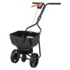 Walk-Behind Spreader, 9.8ft Spreading Width, Push Broadcast Spreader with 10" All-Terrain Tires, Adjustable Flow Control, 15lbs Capacity Hopper