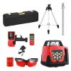Rotary Laser Level Kit, 1650ft 360-Degree Self Leveling Red Horizontal Laser Transit,with Tripod,Receiver,Remote Control, Scale,Toolcase