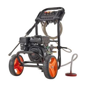 Gas Pressure Washer 2900 PSI and 1.85 Max GPM, Upgrade Aluminum Pump with Spray Gun and Wand, 4 Nozzle Set, Low Profile Power Washer for Cars, Fences