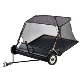 52 in Tow Behind Lawn Sweeper, 26 cu.ft. Large Yard Sweeper, Adjustable Sweeping Height, Heavy Duty Leaf & Grass Collector with Dumping Rope