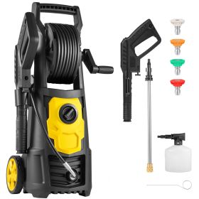 Electric Pressure Washer, 2000 PSI, Max 1.65 GPM Power Washer with 30 ft Hose & Reel, 5 Quick Connect Nozzles, Foam Cannon, Portable to Clean Patios