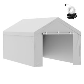 Carport Replacement Canopy Cover Top + Side Wall 10 x 20 ft, Garage Tent Shelter Tarp Heavy-Duty Waterproof & UV Protected
