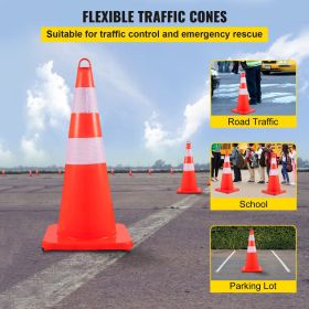 Safety Cones, 12 x 28" Traffic Cones, PVC Orange Construction Cones