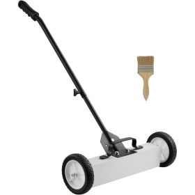 45Lbs Rolling Magnetic Sweeper with Wheels, Push-Type Magnetic Pick Up Sweeper, 18-inch Large Magnet Pickup Lawn Sweeper