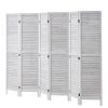 Wood Room Divider, 6 Panel Wood Folding Privacy Screen, 66.9 Inches Tall Indoor Louvered Wooden Partition, Portable Decoration Screen