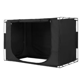 Bed Tent, Pongee Fabric, 3 Doors Breathable Dream Tent with 0.37 in Fiber Poles on Bed Privacy, Full Size 70% Blackout Sleeping Bed Canopy