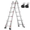 Telescoping Ladder A Frame, 20.5 FT Compact Aluminum Extension Ladder, Multi-Function Portable Collapsible RV Ladder