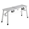 Work Platform, 3 Gear Adjustable Height, Folding Alloy Steel Step Ladder, Portable Scaffolding Platform, 400 lb Load Capacity, Non-Slip Rubber Feet