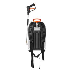 Battery Powered Backpack Sprayer, 4 Gallons Electric Backpack Sprayer, 2 Wands & 8 Nozzles, Adjustable 0-90 PSI, 4H Runtime