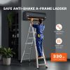 Telescoping Ladder A Frame, 15.5 FT Compact Aluminum Extension Ladder, Multi-Function Portable Collapsible RV Ladder