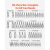 Torx Bit Socket and External Torx Socket Set, 60-Piece T6-T70, TT6-TT70, TP8-TP60, E4-E24, S2 Alloy Steel and Cr-V Steel, 1/4 in, 3/8 in