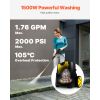 Electric Pressure Washer, 2000 PSI, Max. 1.76 GPM Power Washer w/ 30 ft Hose, 5 Quick Connect Nozzles, Foam Cannon, Portable to Clean Patios, Cars