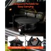 Propane Fire Pit 24-Inch, 53,000 BTU Portable Gas Fire Pit, with Grill Grate & Lava Rocks, Adjustable Flame, Folding Legs