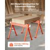 Saw Horses, 2 Pack Folding Work Horses, 1323 lbs Load Capacity Sawhorse with Heavy Duty Legs, All-Metal Portable Saw Horse with Non-Slip Foot Pads