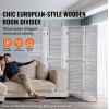 Wood Room Divider, 6 Panel Wood Folding Privacy Screen, 66.9 Inches Tall Indoor Louvered Wooden Partition, Portable Decoration Screen