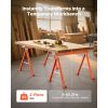Saw Horses, 2 Pack Folding Work Horses, 1323 lbs Load Capacity Sawhorse with Heavy Duty Legs, All-Metal Portable Saw Horse with Non-Slip Foot Pads