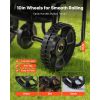 Walk-Behind Spreader, 9.8ft Spreading Width, Push Broadcast Spreader with 10" All-Terrain Tires, Adjustable Flow Control, 15lbs Capacity Hopper