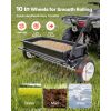 Tow Behind Lawn Spreader with Aeration Spikes, 32 in Spreading Width, Broadcast Spreader with Universal Hitch