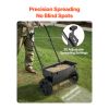 Walk-Behind Push Spreader, 50LBS Capacity, Drop Spreader with Hopper Grate, 18 in Spreading Width & 30 Settings, 10 in All Terrain Tires