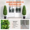 Artificial Boxwood Topiary Tree, 36 inch Tall (2 Pieces), Faux Topiary Trees, Green Faux Plant w/ Extra Leaves & Pot & Small Decoration