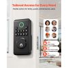 Keyless Entry Door Lock, Electronic Deadbolt with Customizable User Codes, Pioneering Easy-Grip Design, Keyed Entry, Auto Lock, Anti-Peeking Password