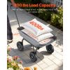 Garden Dump Cart, 400 lbs Poly Dump Cart, Garden Carts Dumps Wagon with 90° Quick-Dumps Mechanism, 180° Swivel Wheels, 270° Flexible Rotating Bearings