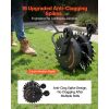 Rolling Lawn Core Aerator, 16.6 in Coring Aerator Roller with Anti-Clog Tines, Heavy Duty & Rust-Resistant