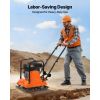 Plate Compactor, 6.5 HP 196CC Gas Engine, 5700 VPM Vibrating Ground Rammer, 4047 lbs Compaction Force, 21 x 16 in Plate