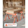 Saw Horses, 2 Pack Folding Work Horses, 1800 lbs Load Capacity Sawhorse with Heavy Duty Legs, Adjustable Height Saw Horse with Non-Slip Foot Pads