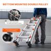 Telescoping Ladder A Frame, 15.5 FT Compact Aluminum Extension Ladder, Multi-Function Portable Collapsible RV Ladder