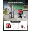 Rotary Laser Level Kit, 1650ft 360-Degree Self Leveling Red Horizontal Laser Transit,with Tripod,Receiver,Remote Control, Scale,Toolcase