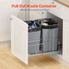 Pull-Out Trash Can, 27 QT x2 Double Under Mount Kitchen Waste Container, Heavy Duty Garbage Recycling Bin with Door Kit and Soft Close Slide