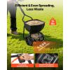 Walk-Behind Spreader, 9.8ft Spreading Width, Push Broadcast Spreader with 10" All-Terrain Tires, Adjustable Flow Control, 15lbs Capacity Hopper