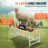Goat & Sheep Stand, 47x23 inch Livestock Stand, Metal Livestock Milking and Shearing Stand 21" to 33" Adjustable Height, with Headpiece and Nose Loop