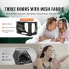 Bed Tent, Pongee Fabric, 3 Doors Breathable Dream Tent with 0.37 in Fiber Poles on Bed Privacy, Full Size 70% Blackout Sleeping Bed Canopy