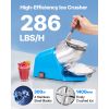 Ice Crusher Machine, 286lbs Per Hour Electric 4 Blades Snow Cone Maker, Stainless Steel Shaved Ice Machine with Bowl and Cover