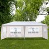 10x20ft White Canopy Tent with 4/6 Removable Sidewalls Outdoor PE Fabric Shelter Party Gazebo Heavy Duty Pavilion for Backyard Garden Event Wedding Ir