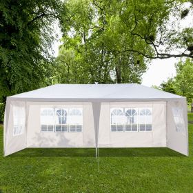 10x20ft White Canopy Tent with 4/6 Removable Sidewalls Outdoor PE Fabric Shelter Party Gazebo Heavy Duty Pavilion for Backyard Garden Event Wedding Ir (size: 4-sided)