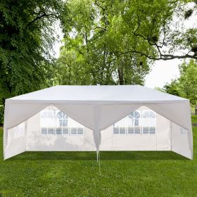 10x20ft White Canopy Tent with 4/6 Removable Sidewalls Outdoor PE Fabric Shelter Party Gazebo Heavy Duty Pavilion for Backyard Garden Event Wedding Ir (size: 6-slices)