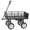Garden Cart with Seat, 500 LBS, Rolling Steel Garden Work Seat with Wheels, Heavy Duty Gardening Stool, with Tool Tray & Adjustable Handle