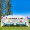 10x20ft White Canopy Tent with 4/6 Removable Sidewalls Outdoor PE Fabric Shelter Party Gazebo Heavy Duty Pavilion for Backyard Garden Event Wedding Ir